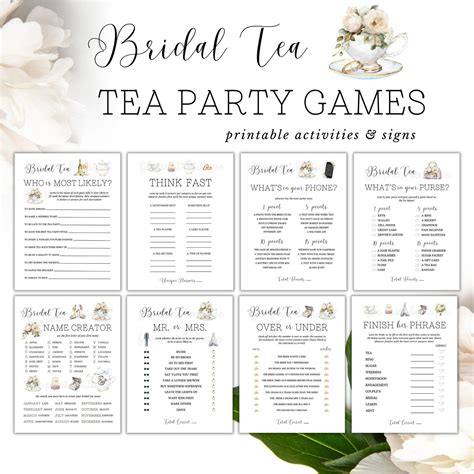 Tea party games printable tea party activities ladies tea party games