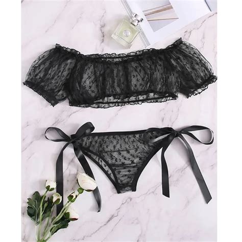 Billionm Lingerie Woman Sexy Bra Set See Through Exotic Sets Babydoll Lingerie Floral Off