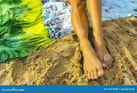 Female Tourist Feet Legs Woman Girl Colorful Bikini Mazunte Mexico