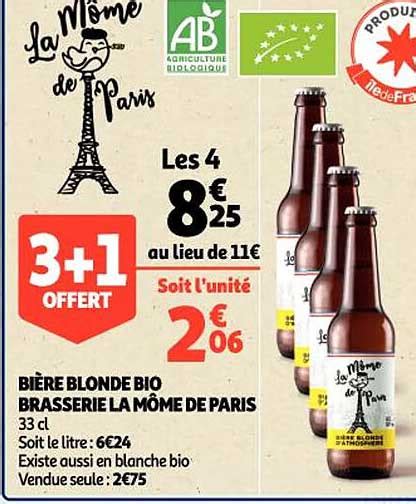 Promo Bi Re Blonde Bio Brasserie La M Me De Paris Chez Auchan Icatalogue Fr