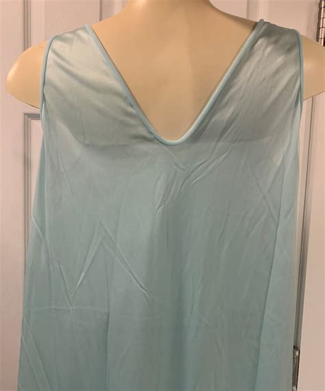 Vintage Aqua Blue NIGHTY Lorraine Lingerie Nightie Ni Gem