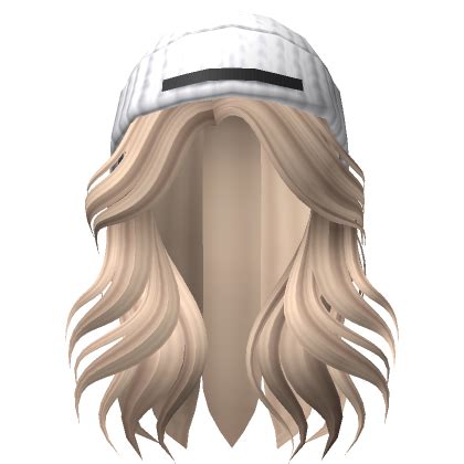 Cool Skater Girl Blonde Wavy Hair W White Beanie Roblox