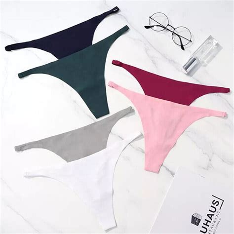Packs Lot Sexy Womens Seamless Panties Lingerie G String Thong Brief Underwear Ebay