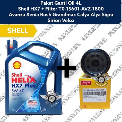 Jual Paket Ganti Oli L Shell Hx W Avanza Xenia Rush Filter Oli