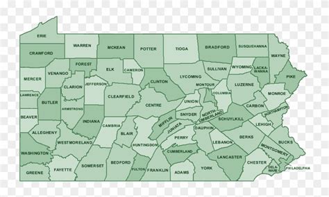 Pennsylvania County Map - Western And Eastern Pa, HD Png Download ...