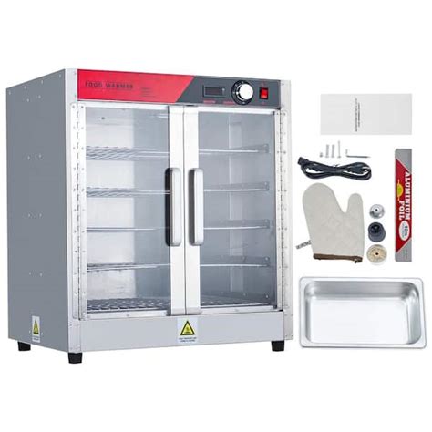 Garvee Double Glass Door Tier Hot Box Food Warmer W Stainless Steel Buffet Server With