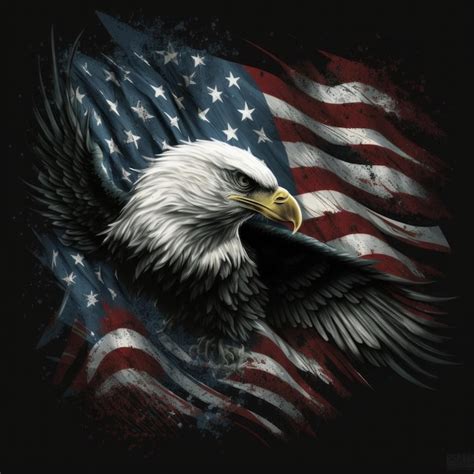 Premium Photo | Eagle and USA flag national poster American Bald Eagle