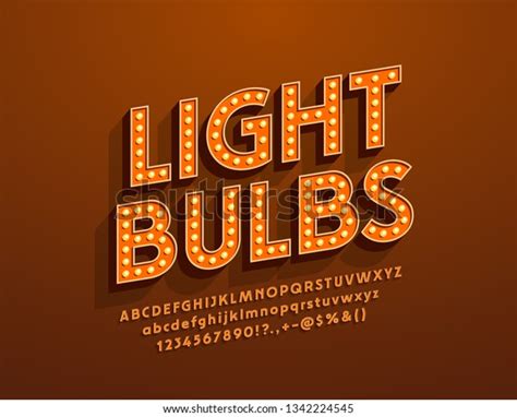 Vector Light Bulbs Retro Style Font Stock Vector Royalty Free 1342224545