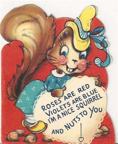 ♥ Vintage Squirrel Valentine | Valentines cards, Vintage valentine ...