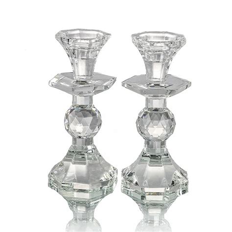 Handd Modern Clear Pillar Candle Holder Small Type Home Decor Crystal Holders 59inch Wedding