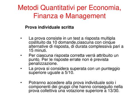 Metodi Quantitativi Per Economia Finanza E Management Lezione N1