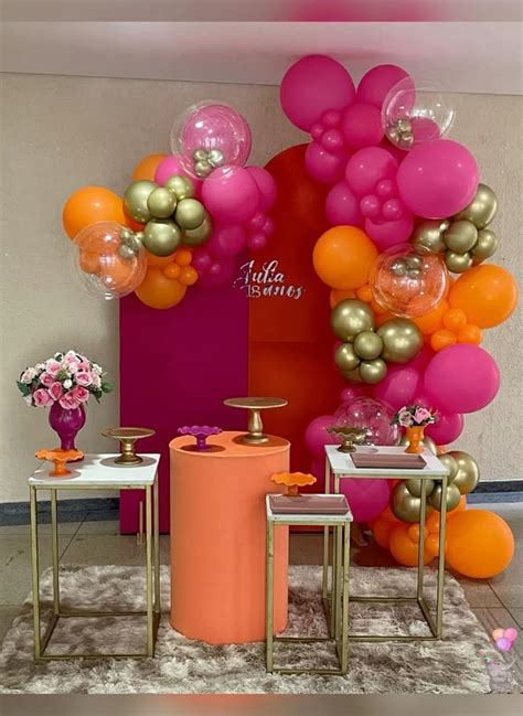 Decoração Laranja E Rosa - Festa rosa pink com laranja | Festa laranja, Festa de aniversário ...