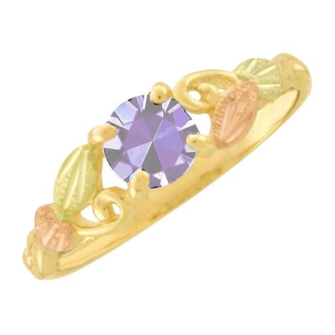 10k Black Hills Gold Ladies Ring W Lavender Cz Blackhillsgolddirect