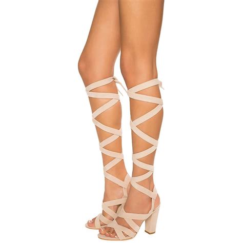 CAPE ROBBIN Women S May Lace Up Sandal MAY NUDE Shiekh