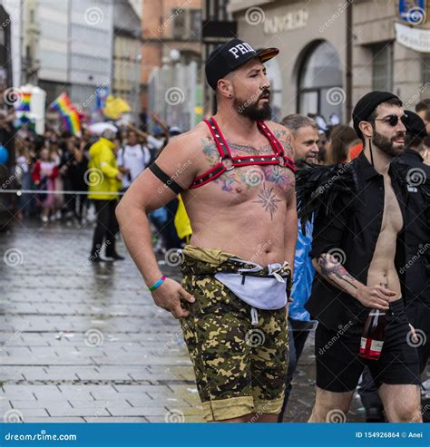 A Muscled Man Attending The Gay Pride Parade Also Known As Christopher Street Day CSD In Munich