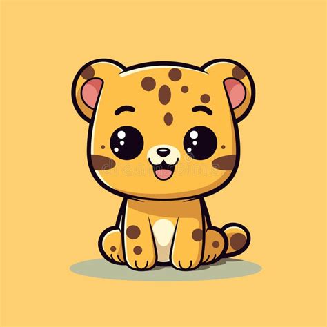 Jaguar Jaguar Hand Drawn Comic Illustration Cute Vector Doodle Style