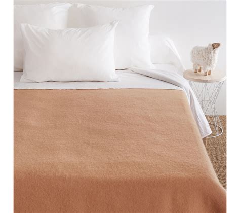 Couverture Pure Laine Vierge Woolmark 500g m² Volta 240x300 Cm Marron