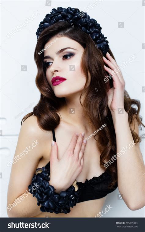 Sexy Brunette Woman Black Lingerie Stock Photo Shutterstock