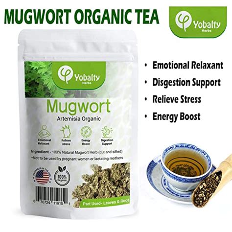 Mugwort Organic Dried Herbs Herbal Leaves Tea Improves Digestion Loose Leaf Resealable Bag