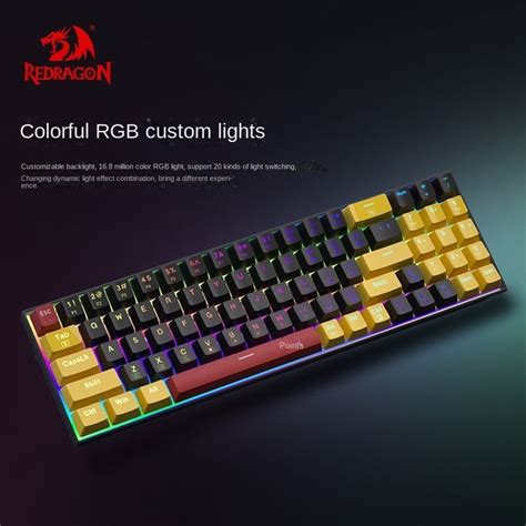 R Redragon K Rgb Hot Plug Mechanical Keyboard Green Axis Red Axis Wired Macro Key Game