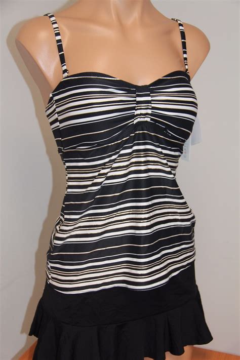 NWT Captiva Swimsuit Bikini Tankini Pc Set Sz M Skirt EBay