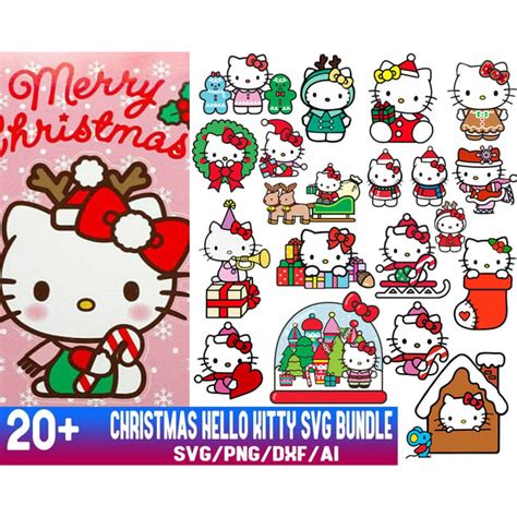 Christmas Hello Kitty Svg Bundle Hello Kitty Svg Instant D Inspire Uplift