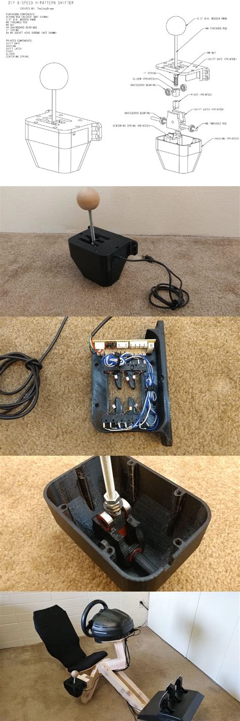 Diy Gated H Pattern 6 Speed Sim Shifter Details 3d Printing Files And