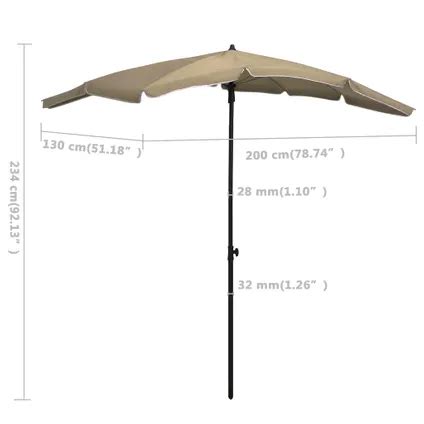 Vidaxl Parasol Opvouwbaar X X Cm Uv Beschermend Polyester