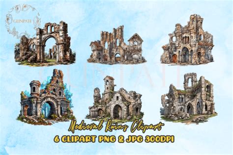 Medieval Ruins Clipart Graphic By Gunpate · Creative Fabrica