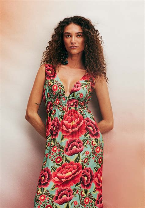 Vestido Longo Estampado Flor Paraense Cacay Carioca Brasileira E Latina