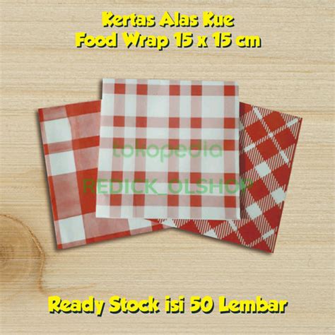 Jual Kertas Roti Motif Gingham Food Grade Alas Roti Simple Lembar