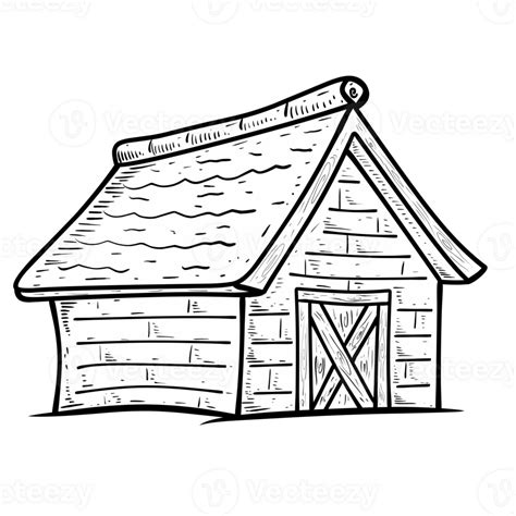 Wood House Sketch Handdrawing 52215831 Png