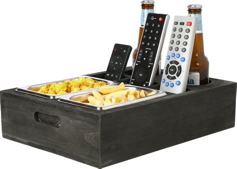 Amazon.com: MyGift Rustic Weathered Gray Wood Snack Bowls and Tray ...