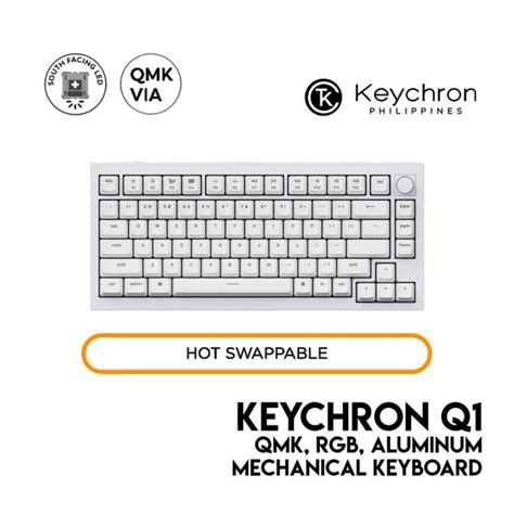 Cod Keychron Q Knob Qmk Mechanical Keyboard Shell White Wired Rgb Aluminum Hot Swap Via