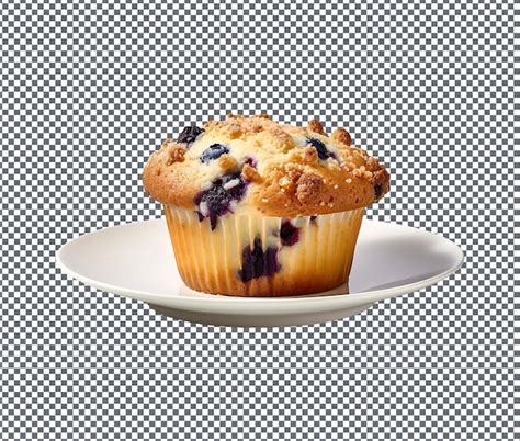 Premium Psd So Sweet Scrumptious Blueberry Muffin Isolated On