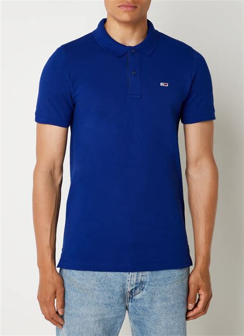 Tommy Hilfiger Slim Fit Polo Met Logo • Royalblauw • De Bijenkorf