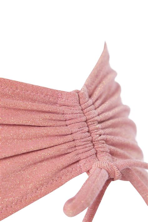 Trendyolmilla Pembe Balkonet Bağlamalı Simli Yüksek Bel Hipster Bikini Takımı TBESS BT