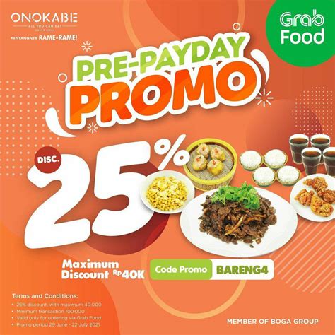 Onokabe Pre Payday Promo Diskon Hingga Via Grabfood Scanharga