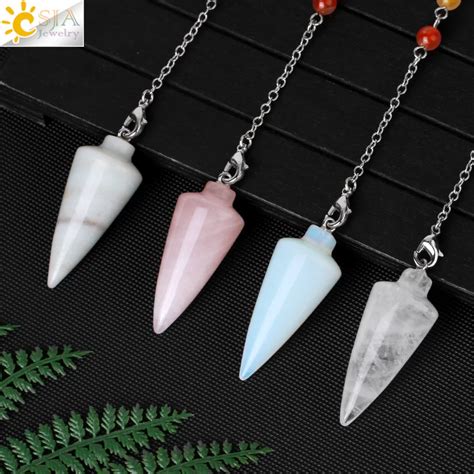 CSJA Crystal Pendulum For Dowsing Chakra Pendulum Divination Reiki