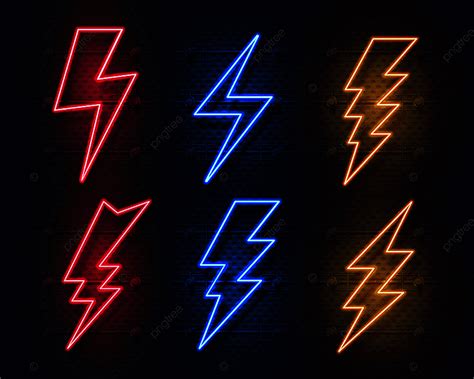 Neon Lightning Bolt Vector Hd Png Images Neon Lightning Bolt Glowing