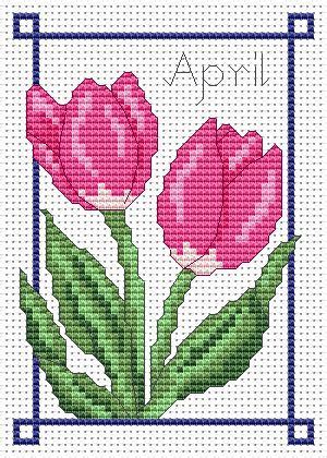 April Tulips Cross Stitch Designs Free Cross Stitch Charts Cross