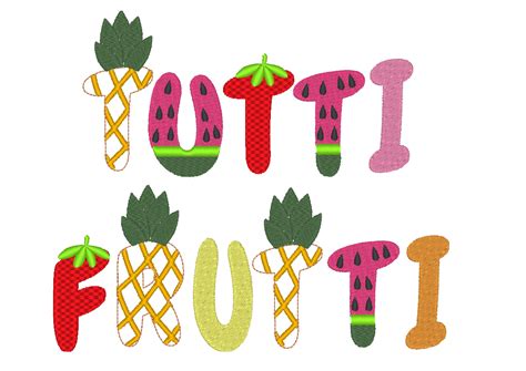 Tutti Frutti Fruit Font Set Of 4 Fonts Machine Embroidery Etsy