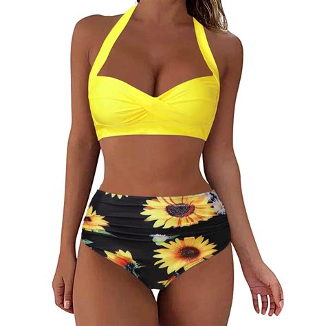 Fvwitlyh Bikinis Sets For Women Women High Waisted Bikini Set Sexy Triangle Two Piece Swimsuits