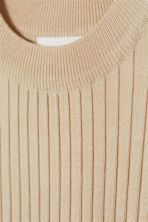 Ribbed Top Light Beige Ladies Handm Gb