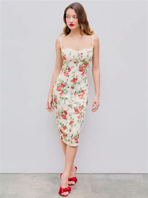 Lace Square Neck Floral Midi Dress Cider