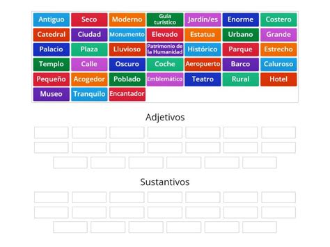 Sustantivos Vs Adjetivos Group Sort