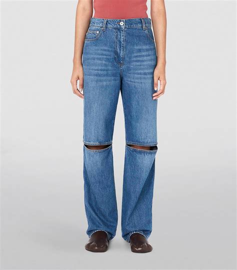 Womens Jw Anderson Blue Cut Out Bootcut Jeans Harrods Uk