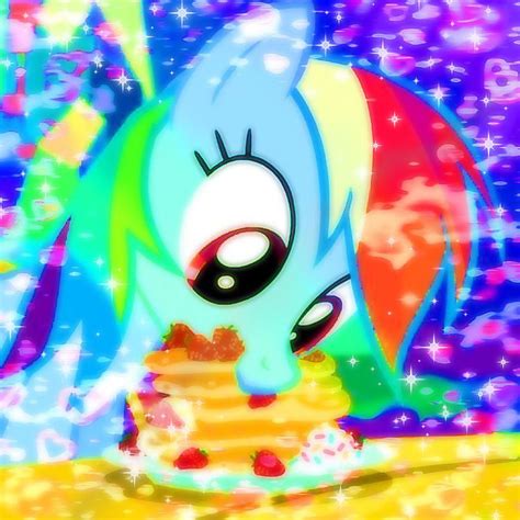 🌈🥞Yummy... _:(´ཀ`」 ∠): .｡.:*☆ | Mlp my little pony, My little pony pictures, Rainbow dash