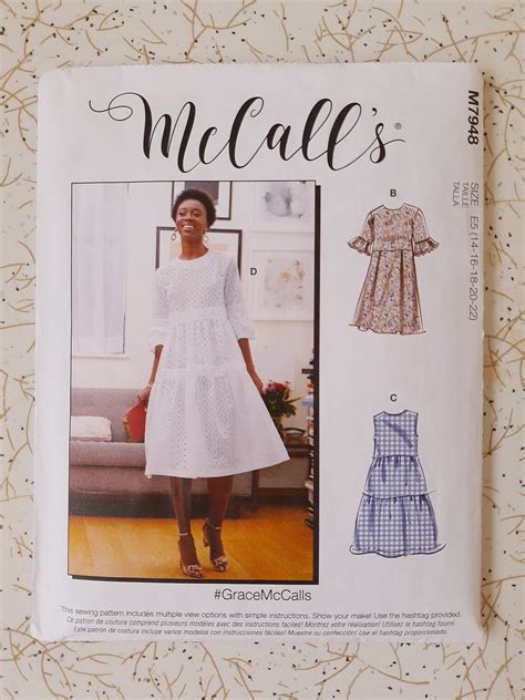 Mccalls New Season Dress Pattern 7948 Easy Modern Boho Style Etsy