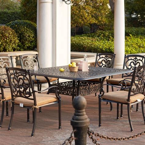 Darlee Santa Barbara 9 Piece Cast Aluminum Patio Dining Set With Square